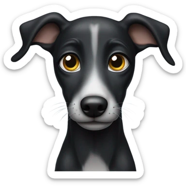 Black greyhound puppy sticker