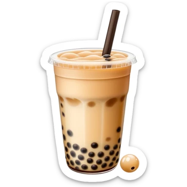 Bubble tea with tapioca pearls sticker