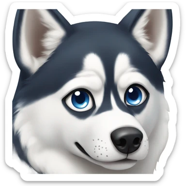Husky with one brown eye and one blue eye sticker