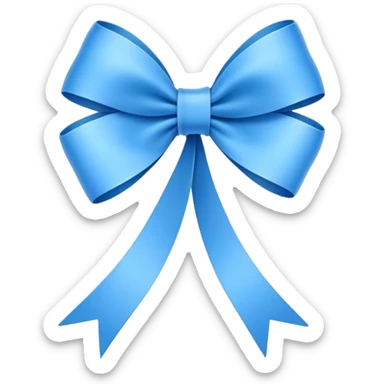Super ultra-thin and stretched ribbon bow, as narrow as possible, single loop, no extra loops, no fluffy or rounded shapes, only one long and sleek ribbon, delicate, minimalist, NO DOUBLE LOOPS, NO THICKNESS, ONLY A SINGLE SLIM LINE blue sticker