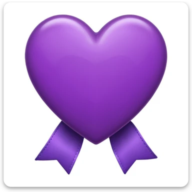 purple heart with a velvet ribbon sticker