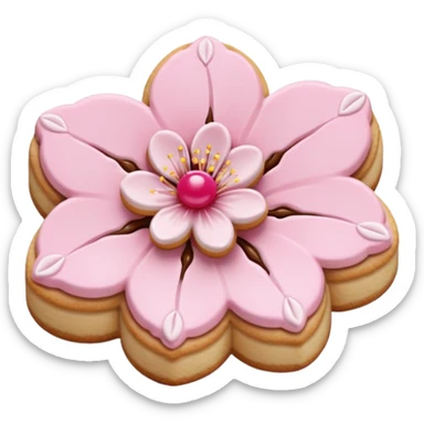 Cherry blossom shaped of a cookie sticker