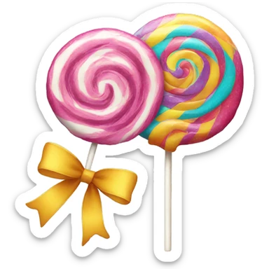 lollipop plus a bow sticker