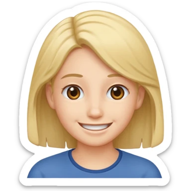 Tuck hair behind ear smile emoji sticker