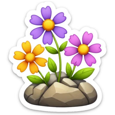  rock flowers sticker
