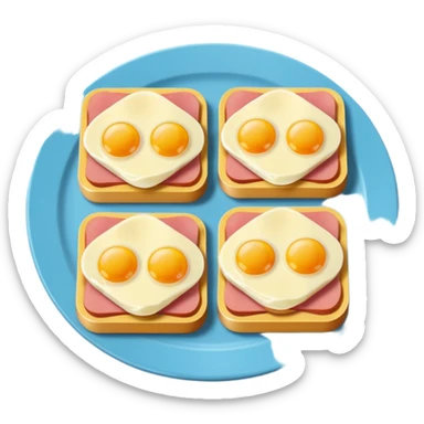 Toki Doki kawaii SPAM and eggs plate sticker