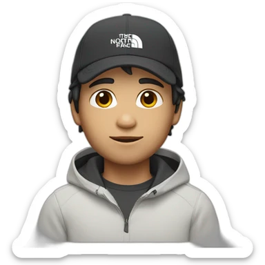boy mi-long hair with north face cap white skin sticker