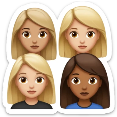 Four girls one dirty blonde ,one blonde, one light brown and one dark  sticker