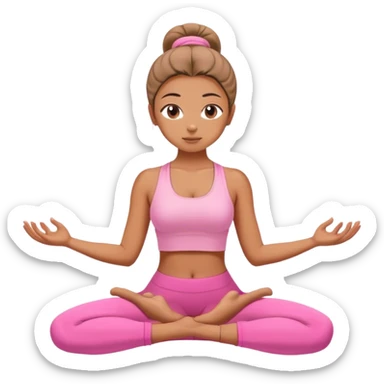 girl yoga pink sticker