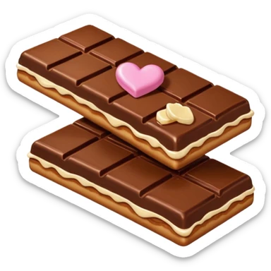 6 piece Chocolate bar being kissed by girly pancake sticker