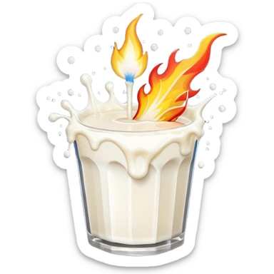 Fire works made of milk sticker