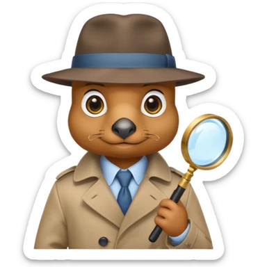 cute blue platypus detective sticker