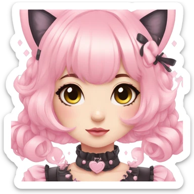 Pastel Edgy Kawaii Cute Beautiful Elegant Pretty Anime Punk Lolita Catgirl sticker