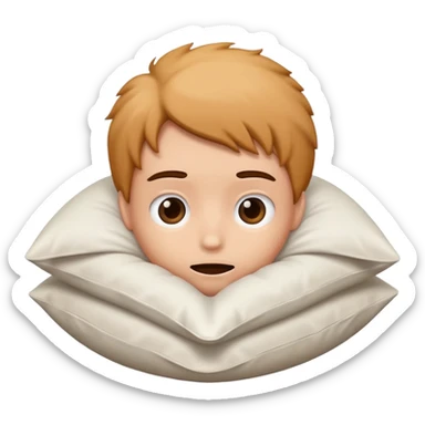 cartoon head buried in pillow sticker
