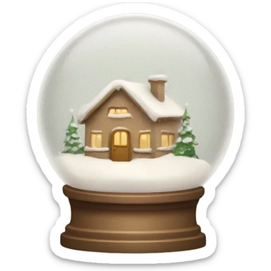Beige snowy snow globe sticker