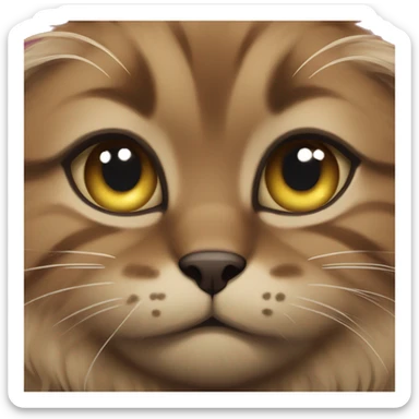 Brown fluffy norvegian cat  sticker