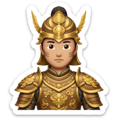 ancient Chinese warrior in armor sticker