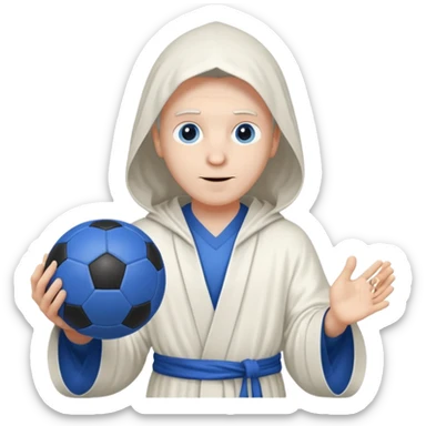 create white wizard with blue football ball sticker