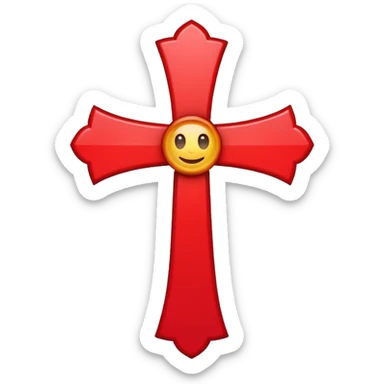 A bright crimson cross with smooth edges and balanced proportions. Clean emoji style sticker