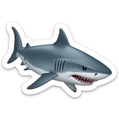 shark eat a little cat sticker