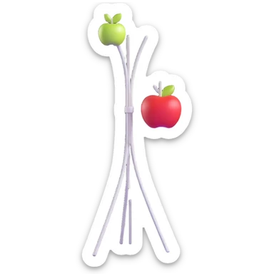 sleek white standing coat rack with apple-inspired minimalist design sticker