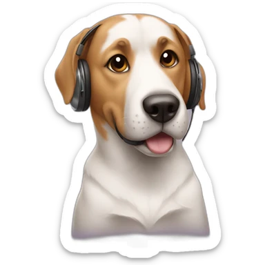 Dog wearing headphones sticker