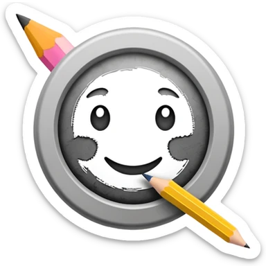 Canvas with pencil sketch sticker