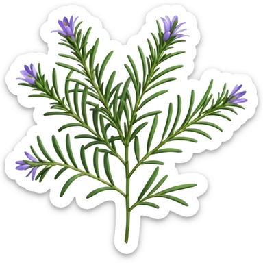 ultra realistic rosemary with flower sticker