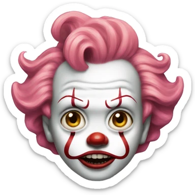 Pennywise with pink hair sticker