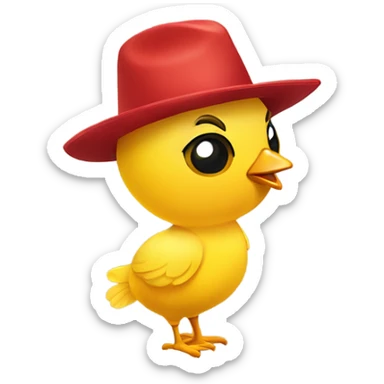Yellow feminine chicky with long eyelashes communist hat sticker