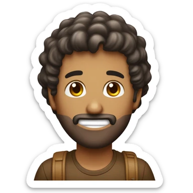 Hombre con pelo rizado castaño y tono de piel claro, sujetando en sus manos dinero y con cara de sorprendido sticker