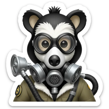 SKUNK WITH GAS MASK sticker