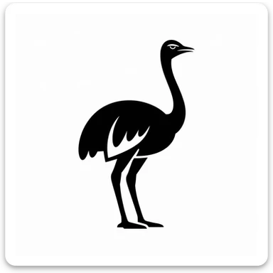 Ostrich icon black silhouette sticker