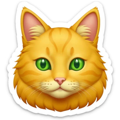 GATO AMARILLO SIN OREJAS VERDES sticker