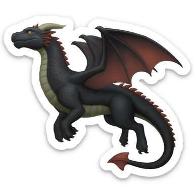 A Dragon Rider  on his black dragons back sticker