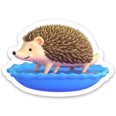 hedgehog floating on water sticker