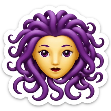 Hazme una medusa con piel de uva morada sticker