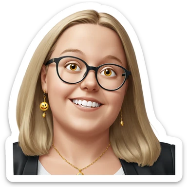 smiling girl portrait with jewelry sticker