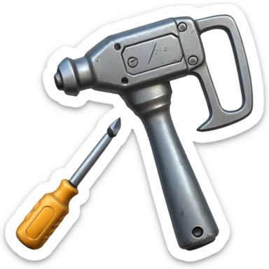 hammer with a screwdriver sticker