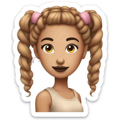 Tattooed girl with space buns and side bang sticker