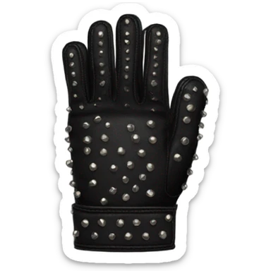 black studded leather glove sticker