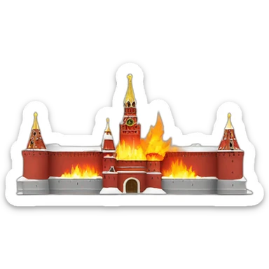 moscow kremlin on fire sticker
