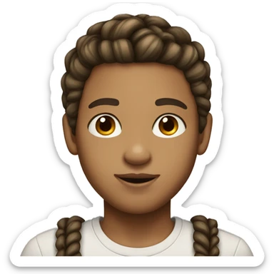 light skin boy with braids brown eyes and big lips sticker