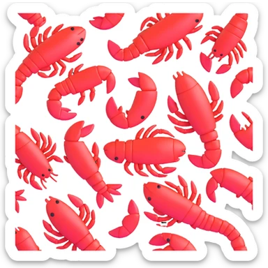 lobsters in love forming a heart shape with their claws sticker