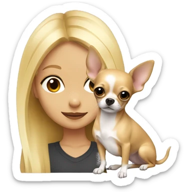 Chihuahua with blonde girl sticker