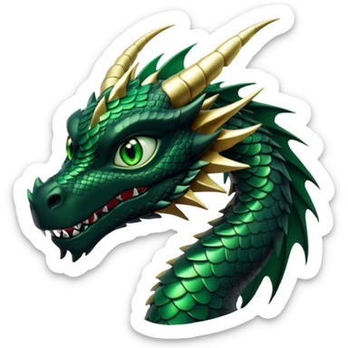 black dragon, green eyes sticker
