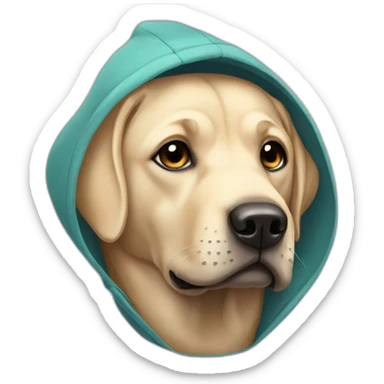 Labrador wearing a hoodie sticker