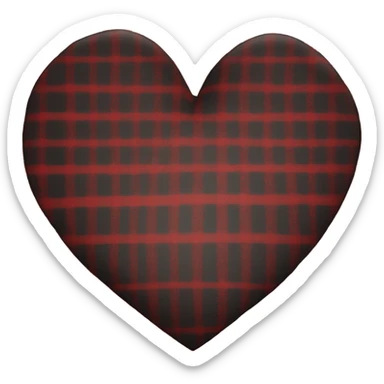 Red and black plade heart  sticker