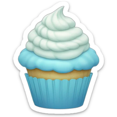 Happy light blue cupcake sticker