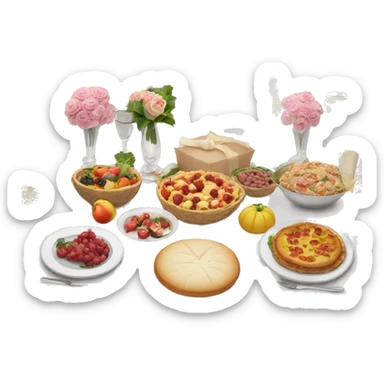 Wedding table with food sticker